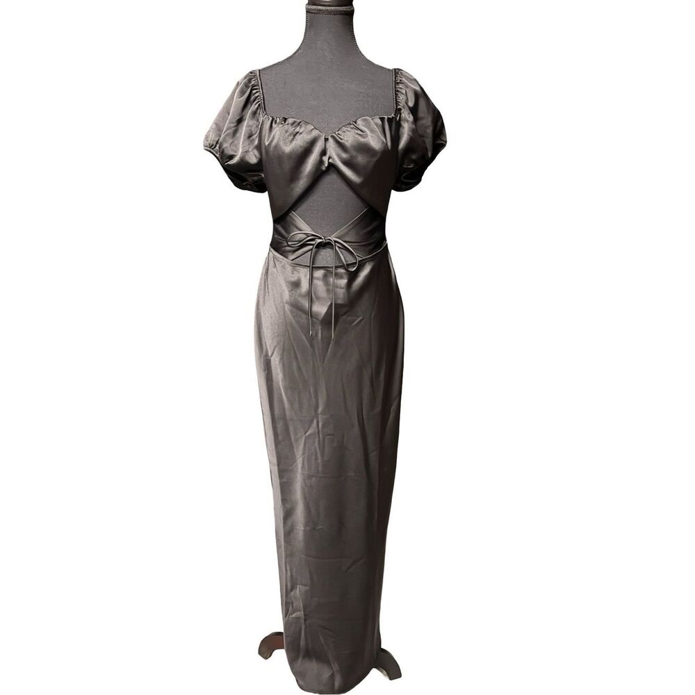 Dress – Size Medium 4th + Reckless Black Satin Cutout Maxi Dress NWT